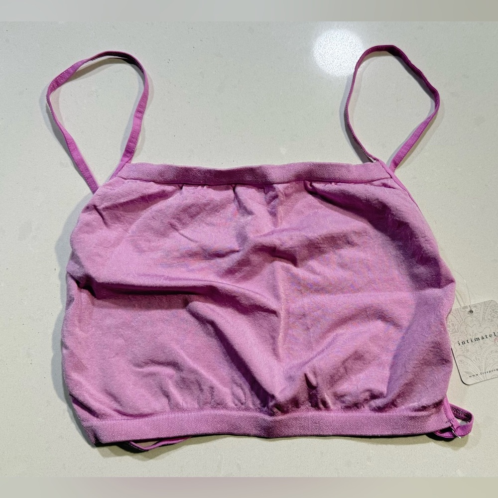 Free People Intimately Pink/Lilac Crop Top XS/S NWT